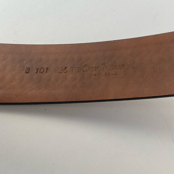 Leather Belt 36BB Don Hume Miami, Okla Hand Tooled Black Unfinished - Picture 15 of 15